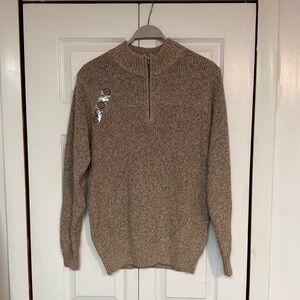 RedHead Men's Zip-Neck Sweater in Heather Taupe